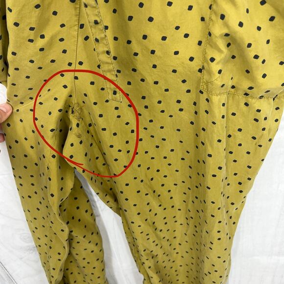 Tanya Taylor US 2 Womens Olive Green Silk Francis Jumpsuit Short Sleeve -Pockets - Picture 10 of 14